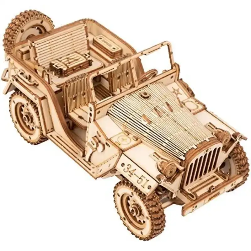 Rompecabezas 3D de Madera Jeep Willys Militar - Image 3